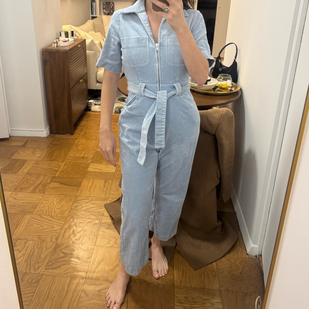 & Other Stories Light Blue Corduroy Jumpsuit